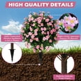 thumbnail image 5 of Bibana Set of 2 Artificial Boxwood Topiary Ball Trees with Pink Flower, Faux Shrub Bushes with Ground Spike 25.5", UV Resistant Fake Boxwood Plants for Indoor, Garden, Porch, Patio Decor, 5 of 6