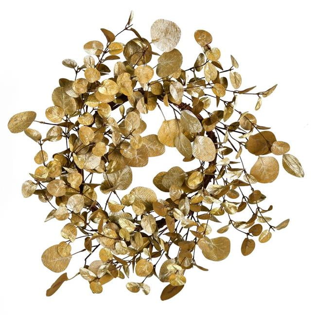 Vickerman Rl192322 22 In Gold Eucalyptus Wreath Walmart Com Walmart Com