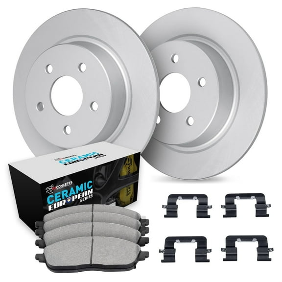 R1 Concepts Wdth1 32011 R1 Brake Rotors Carbon Coated W/ Euro Ceramic Pads & Fits select: 2011-2016 MINI COOPER S COUNTRYMAN