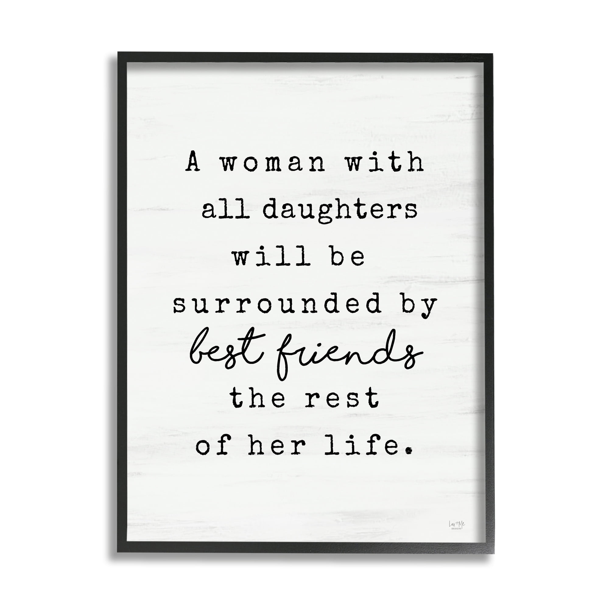Stupell Industries Woman With All Daughters Loving Family Quote Graphic Art White Framed Art Print Wall Art, Design by Lux + Me Designs