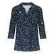 thumbnail image 5 of Camiseta de Solapa de Cuello en V de la Manga Superior de 3/4 de las Mujeres, Uso Diario Cómodo Casual, 5 of 9