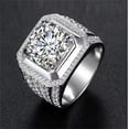 thumbnail image 3 of Silver & Stone Jewels 3 CT Round Cut Cubic Zirconia Pinky Men Band Ring 14k White Gold Plated, 3 of 4