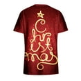 thumbnail image 4 of TIMIFIS Hauts de Noël Rouges pour Femmes, Costume à Col en V, Manches Courtes, Uniforme d'Infirmière, Imprimé Arbre de Noël, Blouse Décontractée avec Poches - Automne/hiver, 4 of 5
