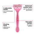 thumbnail image 6 of Venoro 5 Packs Women's Razors 5-Blades Manual Razor Disposable, Pink, 6 of 8