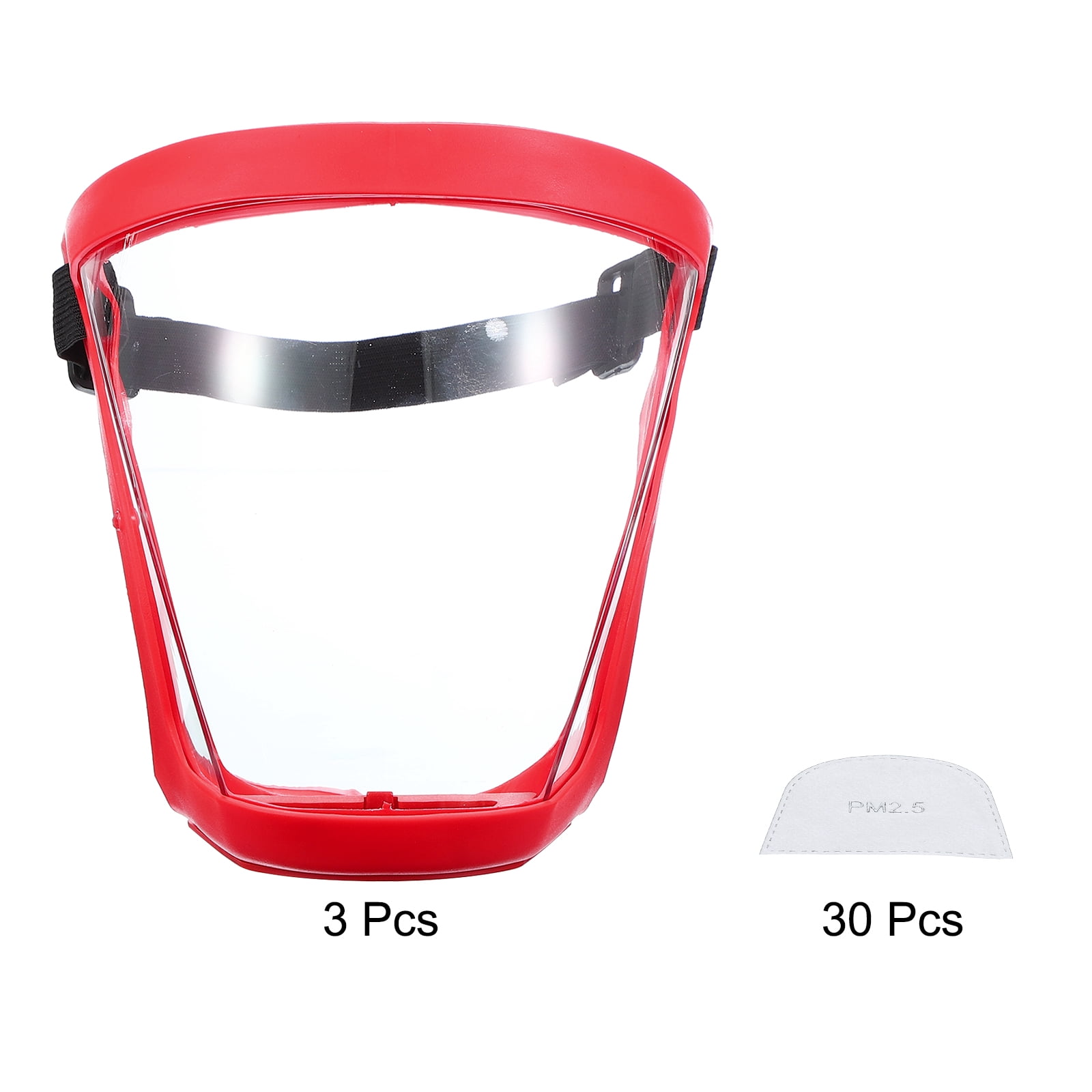 Uxcell Full Safety Face Shields, Anti Fogging Full Safety Face Protection Face Shield Red