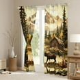 thumbnail image 3 of Homewish Safari Bear Moose Black Out Curtains,Rustic Farmhouse Cabin Curtains Pack of 2 (42x63 Each),Autumn Country Plant Bedroom Curtains For Boys Teens,Super Cozy Room Decor, 3 of 6