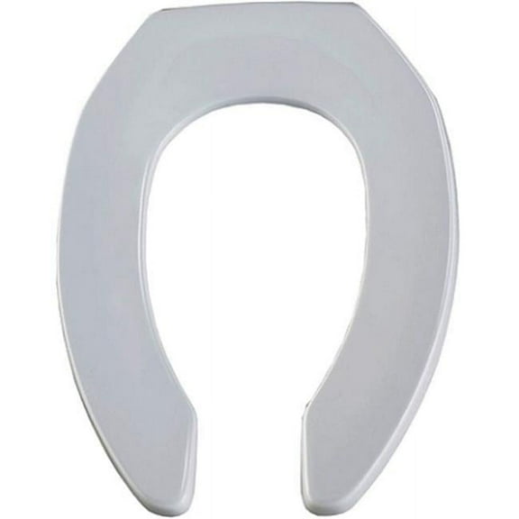 Commercial Plastic Open Front Toilet Seat, White