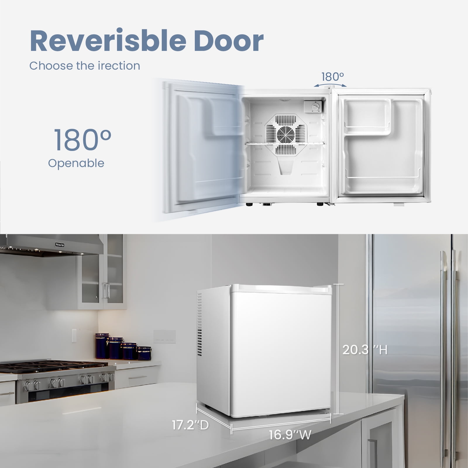 Yeego 1.34 Cu.Ft Mini Fridge, Compact Mini Refrigerator Cooler, Single Door Compact Refrigerator for Skin Care, Cosmetics, Beverage, Food,Great for Bedroom, Office, White