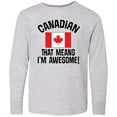 thumbnail image 3 of Inktastic Canada Flag Awesome Canadian Long Sleeve Youth T-Shirt, 3 of 5
