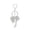 silver, variant on Coconut Tree Crystal Pearl Keychain Golden Color Key Ring Women's Bag Pendant Souvenir Gift Hawaii Beach