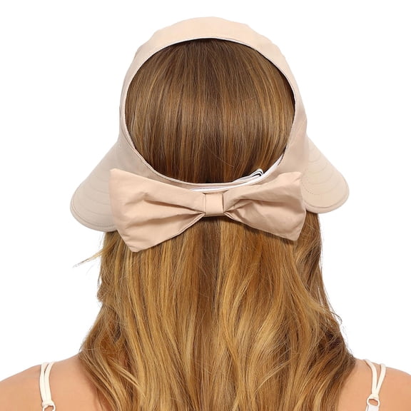 HuangHuanChen Sun Visor Hats For Womens Wide Brim UPF 50 Sun Hat UV Protection Hiking Fishing Hats Adjustable Ponytail Packable Sun Cap Hat Summer Packable Cap Beige One Size