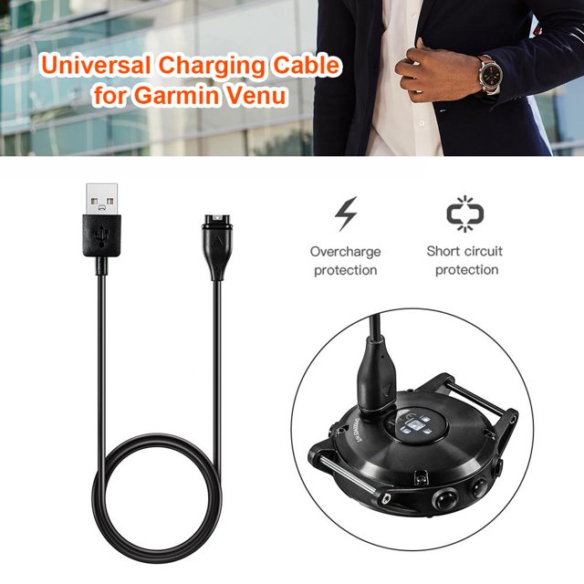 Cable de carga de datos USB de 1 m para reloj inteligente Garmin Fenix 5S Venu 2