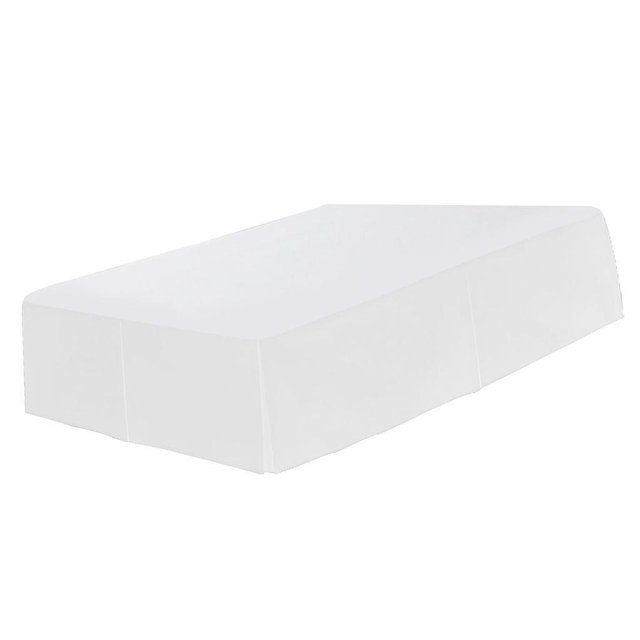 Justharion Jupe de Lit Plissée Couleur Unie & Résistante aux Plis Dégradé Blanc Simple 1Set