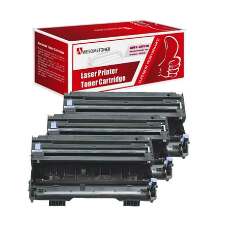 Drum Unit 10000 Yield (Awesometoner© Compatible 3 Pack DR510 Drum Unit For Brother DCP-8040, DCP-8045, HL-5140, HL-5150, HL-5170 High Yield 20,000)