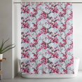 thumbnail image 5 of Spring Flowers Shower Curtain Set, Waterproof Shower Curtains for Bathroom, Chinese Pink Peach Blossoms Branches Washable Fabric Cloth Bath Curtain for Bathtub Decoration with Hooks 54x78 Inches, 5 of 9