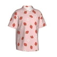 thumbnail image 5 of Wukai Hand Drawn Strawberry Men's Hawaiian Shirt Short Sleeve Casual Button Down Summer Beach Aloha Shirt Tropical Print Holiday Party, 5 of 8