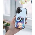 thumbnail image 5 of WIRESTER Shockproof Soft Rubber Cover Case for Apple iPhone 16 Plus 6.7" 2024, Blue Owl On Light Blue Background, 5 of 5