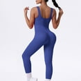 thumbnail image 4 of Gamivast Jumpsuit for Women Yoga Tummy Control Butt Lifting Running one Piece V Neck Ribbed Stretchy Soft Workout Jumpsuits Trendy Active Wear, 4 of 7