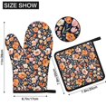 thumbnail image 3 of Pioneer Flower Floral Print Pattern 1-Pack Oven Mitts Set, Heat Resistant Kitchen Gloves, 7.7" X 12", 3 of 6
