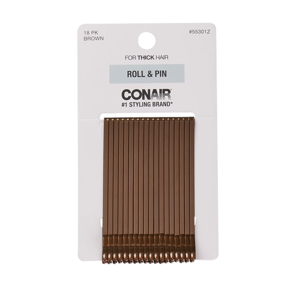 4 Pack - Conair Styling Essentials Roller Pins, Brown 18 ea