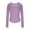 Purple, variant on ZMFXJPE Trending Fashion 70S Outfits for Women Womens Basic Long Sleeve Cropped Tops Dressy Tops Casual Work Tops for Women(Khaki,L)