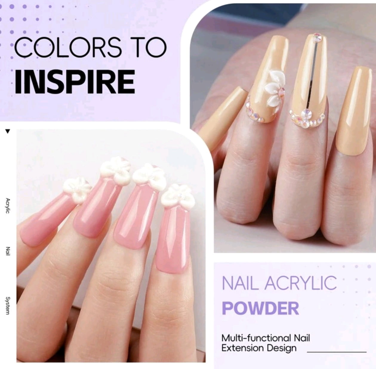 60-Color Acrylic Nail Kit with Drill & UV Light - All-In-One Complete Manicure Set for Beginners & Pros, Home Salon, Non-Toxic, Great Gift for Women