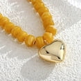 thumbnail image 5 of Leaf Resin Chunky Beaded Necklace for Women, Simple Modern Style Necklace Jewelry Accessory, 5 of 6
