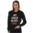 thumbnail image 3 of Breast Cancer BCA My Squad Wears Pink Women's Long Sleeve T Shirt Brisco Brands X, 3 of 6