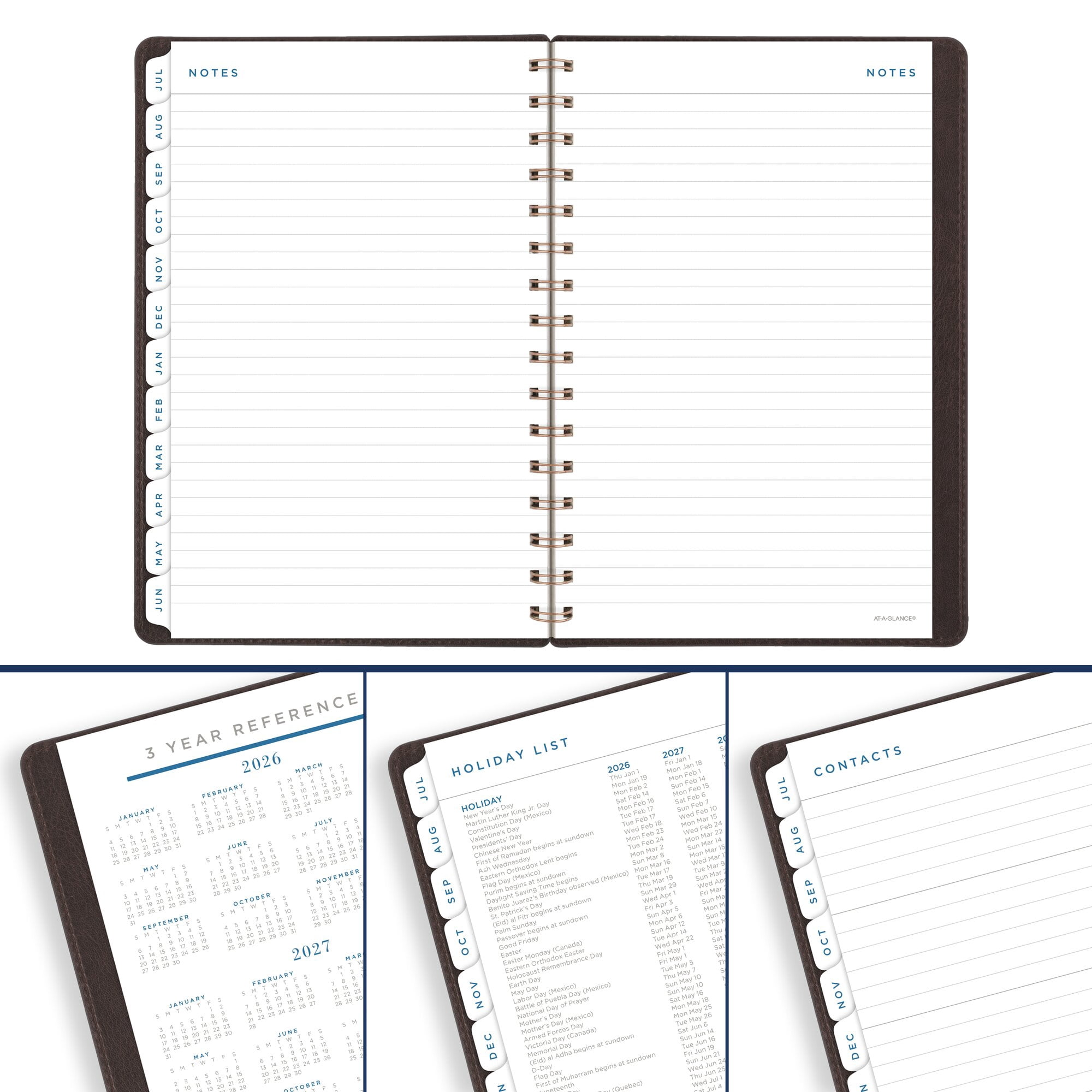 AT-A-GLANCE Signature Collection Academic 2026-2027 Weekly Monthly Planner Brown
