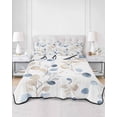thumbnail image 3 of Blue Brown Botanical Twin Size Down Alternative Comforter, Lightweight Comforter Quilt Bedding Set with Pillow Shams Summer Leaves Watercolor Elegant All Seasons Bed Comforter Duvet Insert 68"x86", 3 of 7