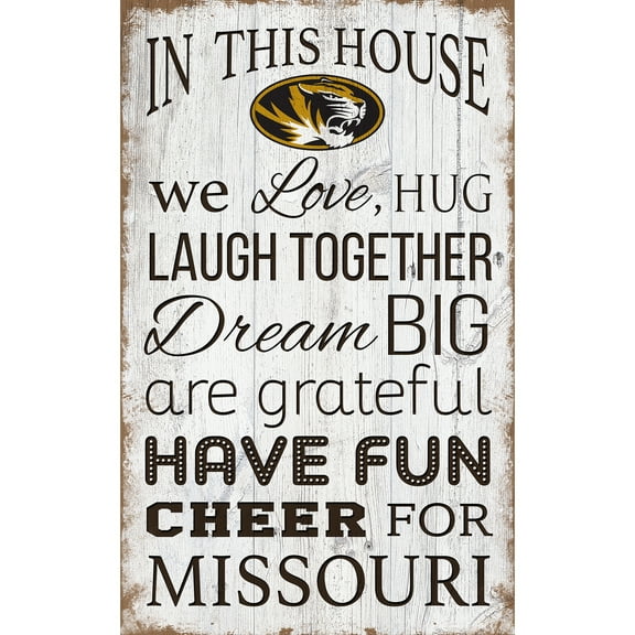 Missouri Tigers 11'' x 19'' Team In This House Sign