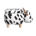 thumbnail image 4 of Picket House Furnishings Buttercup Cow Storage Stool in White and Black, 4 of 8