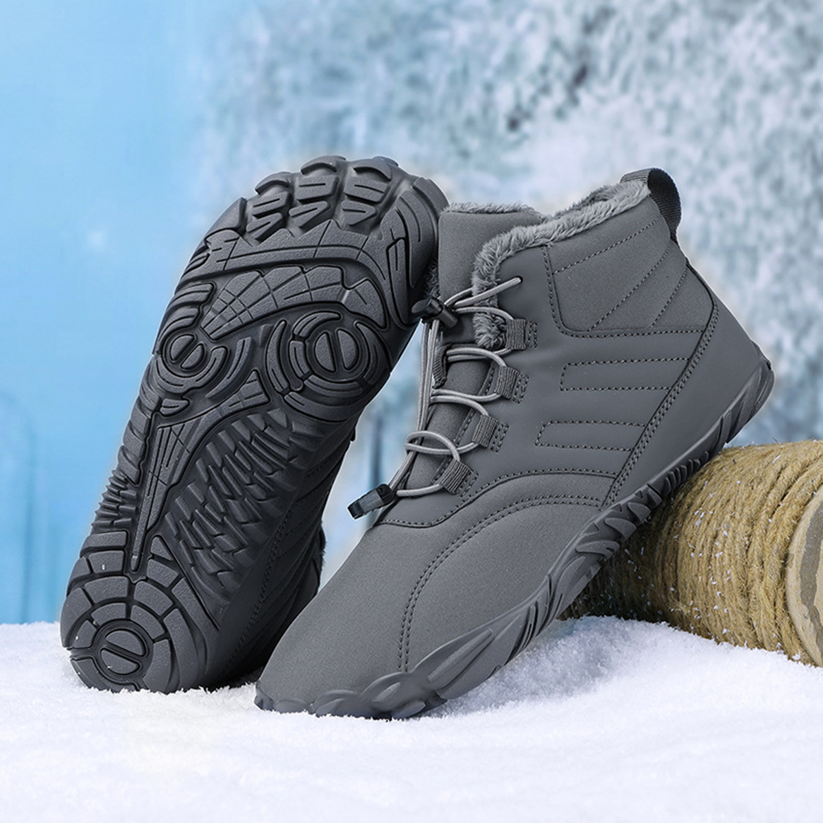 AUXDIQ Hiking Shoes for Men Women Winter Mountain Trekking Boots Outdoor Snow Booties