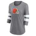 thumbnail image 2 of Women's Fanatics Heathered Gray Cleveland Browns Primary Logo 3/4 Sleeve Scoop Neck T-Shirt, 2 of 3