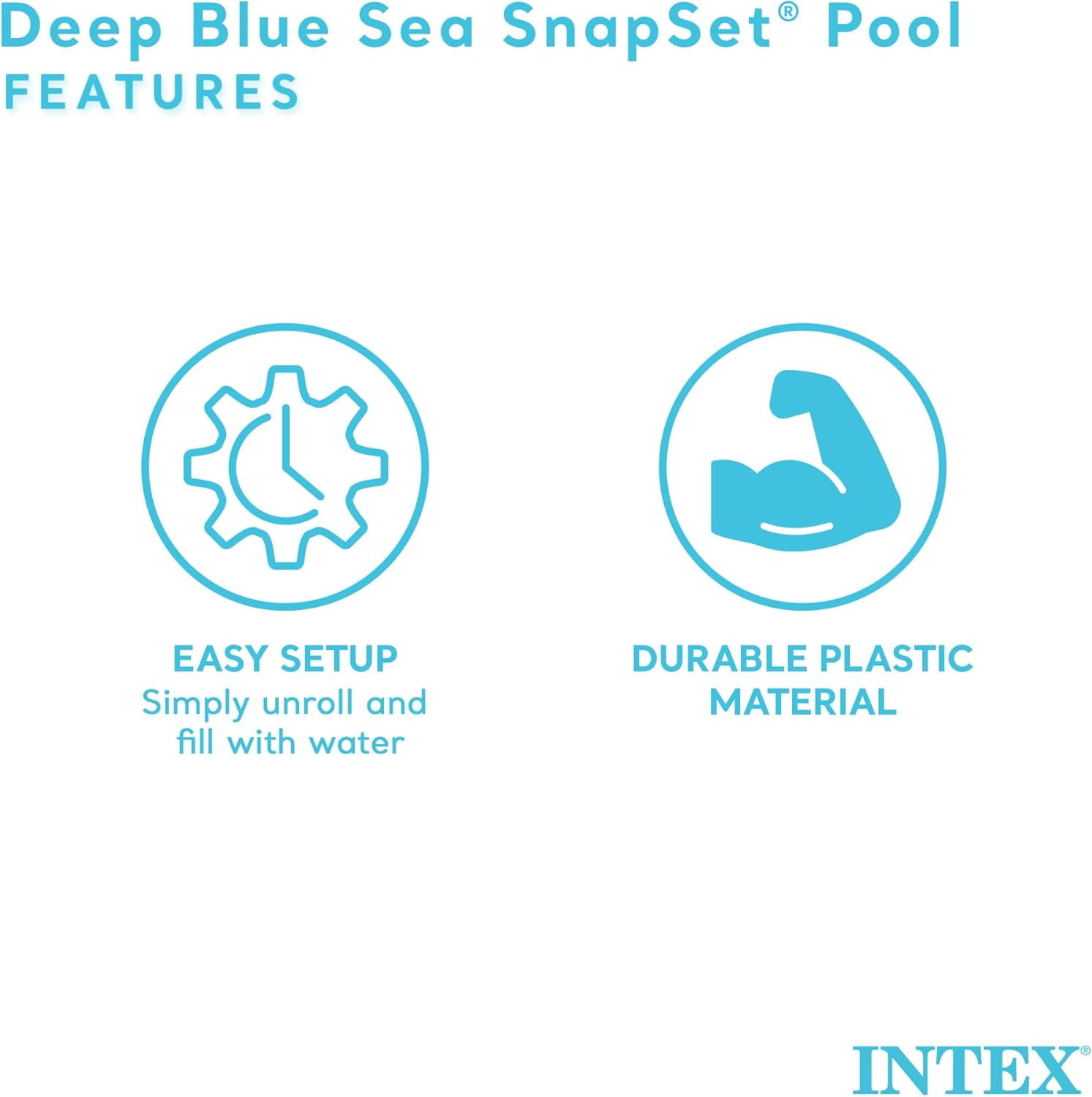 Deep-sea blue 8-foot x 18-inch instant circular plastic ground children's swimming pool