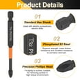 thumbnail image 5 of 6pcs PH2 (#2) Phillips Screwdriver Bit Set 1" - 6" (25mm-150mm) Long 1/4" Hex Shank Magnetic Cross Head Screw Driver Drill Bits with 1/4" Extension Adapter Holder, 5 of 7
