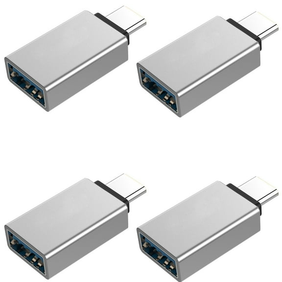 FREEDOMTECH USB C to USB Adapter Type C OTG (4-Pack) USB C Male to USB 3.0 A Female Connector Compatible for MacBook Pro 2019 2018, Samsung Galaxy S10 S9 S8 Note 9 8, LG V40 V30 G6, Google Pixel 2 XL