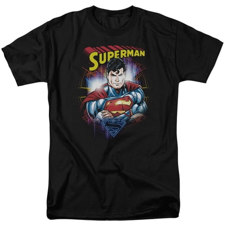 DC Comics - Superman - Glam - Adult Unisex Short Sleeve T-Shirt - Black