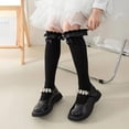 thumbnail image 4 of Esaierr Kids Baby Cotton Knee High Socks for 3-12T Girls Sweet Mesh Thigh High Socks Toddler Love Lace Calf Socks 3 Pairs, 4 of 9