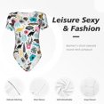 thumbnail image 6 of The Xecao Dinosaur Women's Crew Neck Body Suit, a short-sleeved bodysuit and basic swimsuit, both comfort and style for dating and daily life, 6 of 9