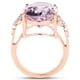 thumbnail image 2 of 18K Rose Gold Plated 10.50 Carat Genuine Pink Amethyst and White Topaz .925 Sterling Silver Ring QJ Model, 2 of 3