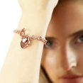 thumbnail image 3 of Rose Gold Crystal Bangle With Heart Charm Bracelet For Women, 3 of 4