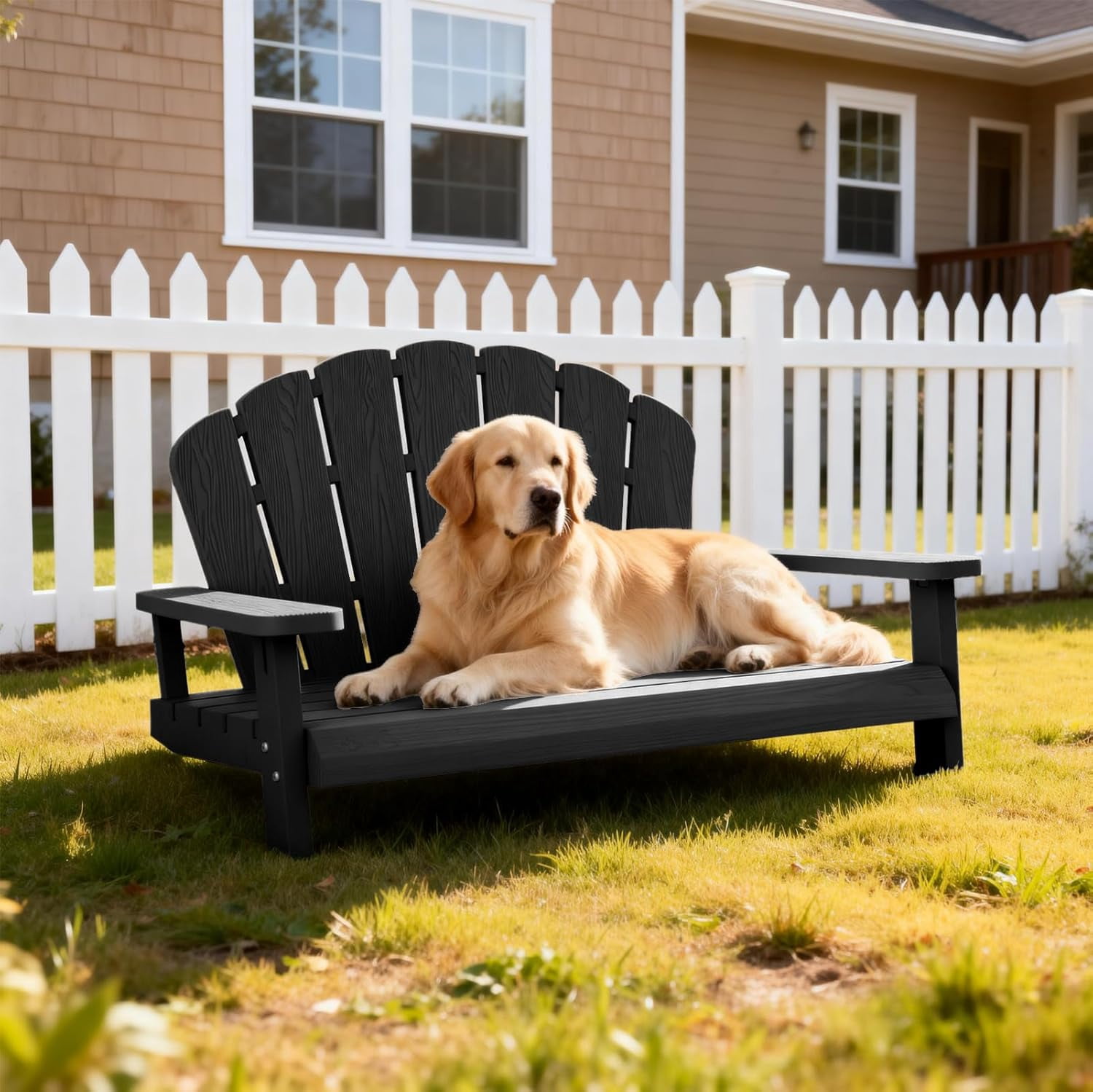 LEHOME Dog Bed - Waterproof & Washable Pet Bed, Durable Resin Comfort Design, Easy to Assemble Indestructible Bed(Black,40.24 * 30.08 * 20.04)