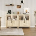 thumbnail image 5 of Sideboard Buffet Cabinet with 2 Glass Doors, 29" Large Buffet Cabinet with Storage, Modern Farmhouse Storage Cabinet Table for Kitchen Dining Room, Living Room, 5 of 8