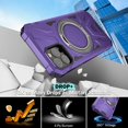 thumbnail image 3 of Magnetic for iPhone 12, iPhone 12 Pro Case with Stand [Compatible with MagSafe] + Screen Protector[2 Pack], Shockproof Cover Rugged Phone Case, Built in 360° Rotatable Ring Kickstand, Purple, 3 of 6