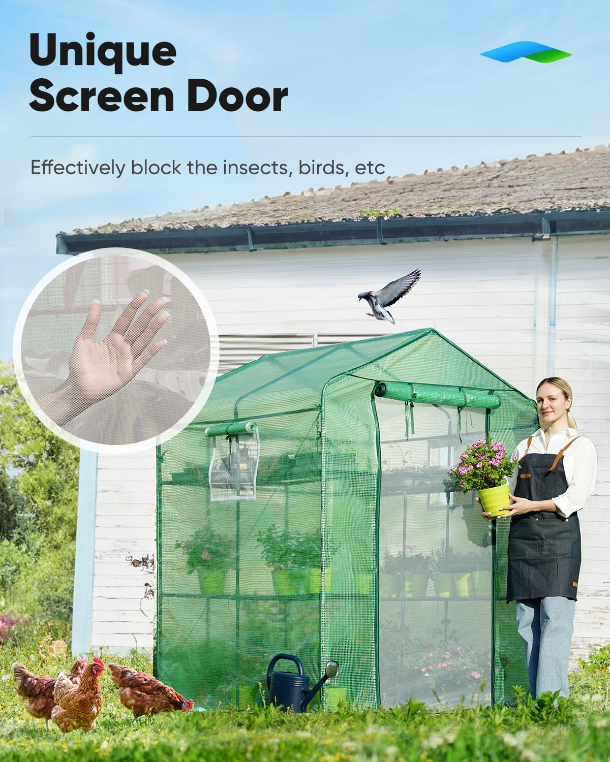 Quictent Mini Greenhouse 3 Tiers 12 Shelves 56"x 56"x77" Outdoor Walk In Gardening Planter Hot House PE Cover