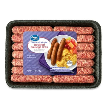 Great Value Uncooked Vermont Maple Breakfast Pork Sausage Links, 12 oz Package