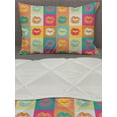 thumbnail image 3 of Modern Comforter & Sham Bedding Set, Woman Lips on Polka Dots Background in Various Frames Fashion Kiss Love Design, 3 pcs Duvet Set Microfiber Filling Quilt, 5 Sizes, Multicolor, by Ambesonne, 3 of 4