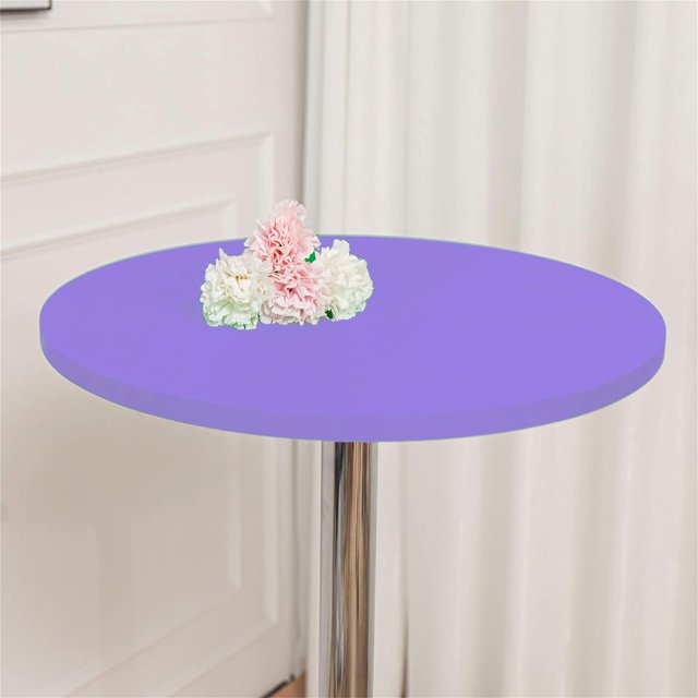 ORUYROP Lot de 2 Capuchon de Table Ronde Cocktail Spandex Ajusté Extensible Nappe Cocktail Serrée Élastique pour Mariages Banquets Événements Fêtes Restaurants (Taille : 120cm, Couleur : Clair Pur)