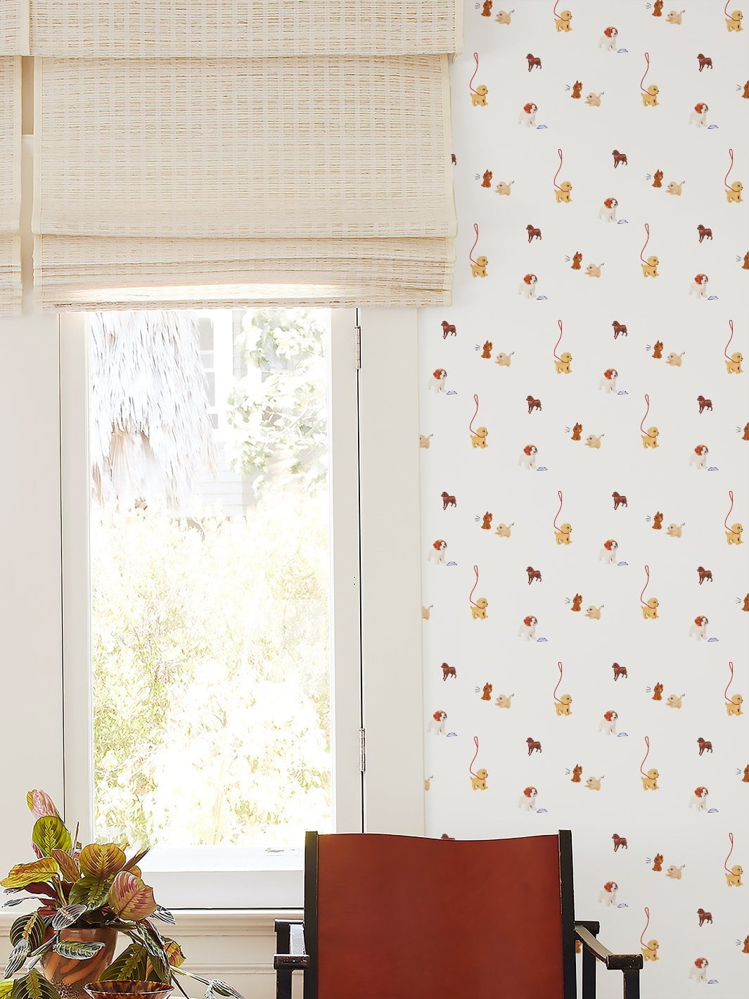 Barbie's Pups Removable Vinyl Wallpaper, White